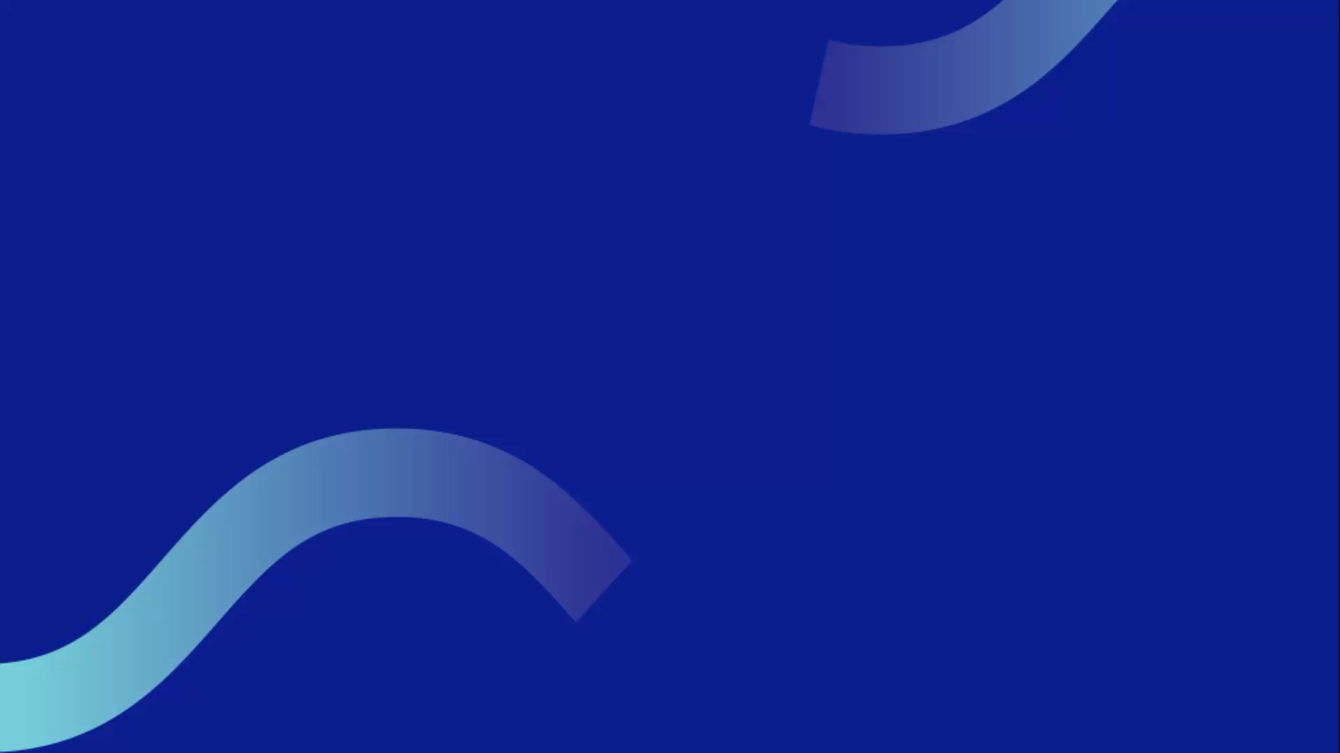 Fundo abstrato em tons de azul escuro com formas onduladas em gradiente de azul claro a escuro nos cantos superior direito e inferior esquerdo.
