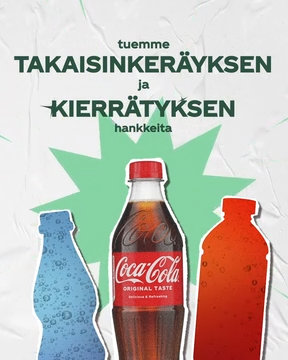 Video, jossa kerrotaan, miten Coca-Colan pulloja kerätään takaisin ja kierrätetään Euroopassa. 